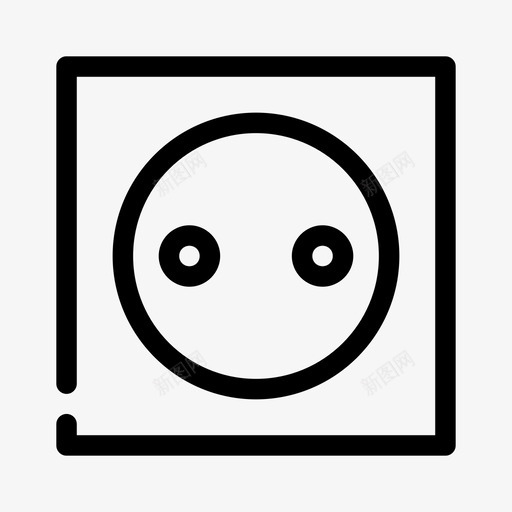 壁式插座电缆连接器图标svg_新图网 https://ixintu.com 壁式插座 家用 插座 电缆 连接器