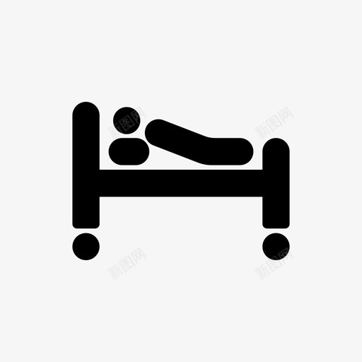 病人床诊所图标svg_新图网 https://ixintu.com 医学 医学字形图标 医院 床 病人 诊所
