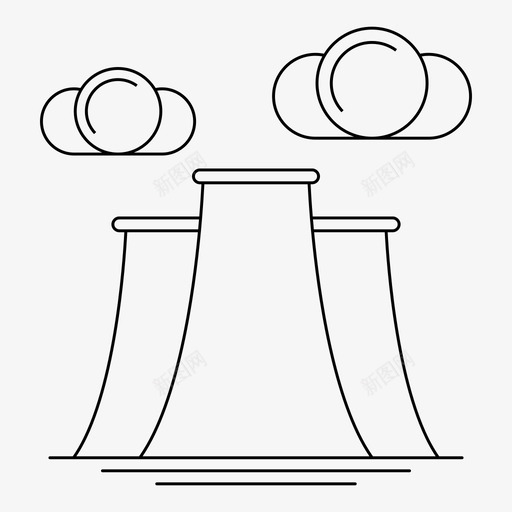 电力生产能源工厂图标svg_新图网 https://ixintu.com 工厂 污染 电力生产 能源 能源公司