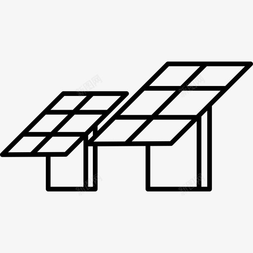 两块太阳能电池板技术生态图标svg_新图网 https://ixintu.com 两块太阳能电池板 技术 生态