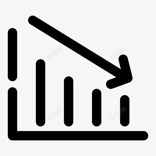损失图表减少图标svg_新图网 https://ixintu.com 业务4缺口加粗 减少 图表 损失 统计