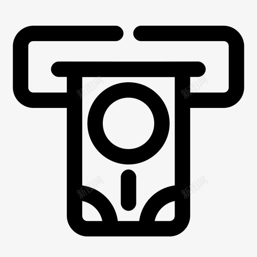 atm银行现金机器图标svg_新图网 https://ixintu.com atm银行 取款 必要的包装缺口粗体 机器 现金 货币