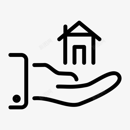 关心家手势房子图标svg_新图网 https://ixintu.com 关心家 房子 手势