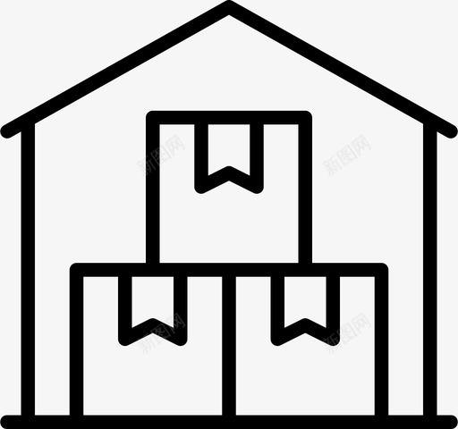 仓储送货邮寄图标svg_新图网 https://ixintu.com 仓储 全球物流单薄 包装 发货 送货 邮寄