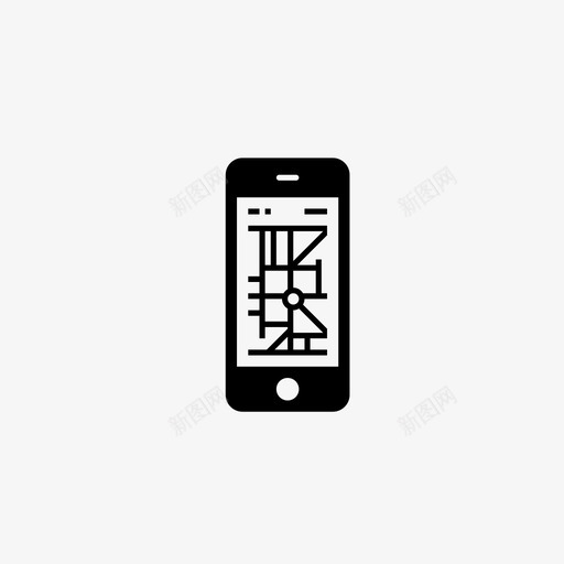 智能手机应用程序gps图标svg_新图网 https://ixintu.com gps 导航 应用程序 手机 智能手机 触摸屏