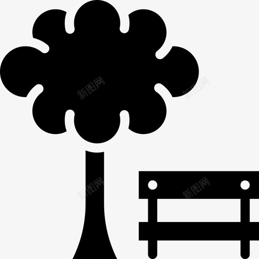 公园长凳复活节图标svg_新图网 https://ixintu.com 公园 复活节 春天 树 长凳