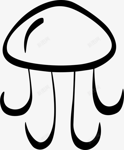 水母手绘海洋图标svg_新图网 https://ixintu.com 夏季 手绘 水母 海洋