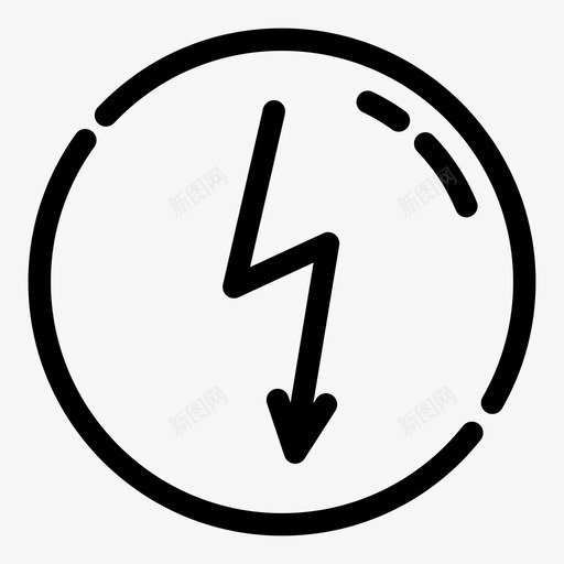 危险电险图标svg_新图网 https://ixintu.com 危险 电 电击 电压 险