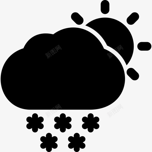 下雪白天天气图标svg_新图网 https://ixintu.com 下雪 天气 白天
