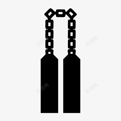 武器符空手道图标svg_新图网 https://ixintu.com 双节棍 忍者 武器 空手道 符