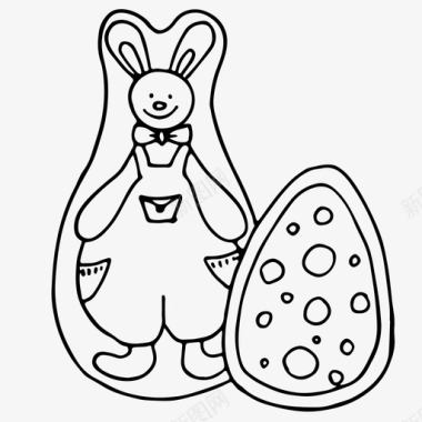 复活节兔子巧克力复活节装饰品图标图标