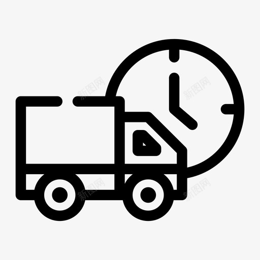 交货时间时钟标志图标svg_新图网 https://ixintu.com 交货时间 卡车 启动 时钟 标志 物流3间隙介质