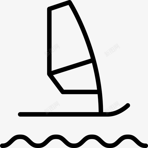 风帆田径冲浪板图标svg_新图网 https://ixintu.com 冲浪板 波浪 海洋 生活方式 田径 风帆