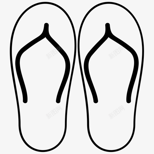 拖鞋人字拖鞋图标svg_新图网 https://ixintu.com 人字拖 凉鞋 夏天 拖鞋 鞋