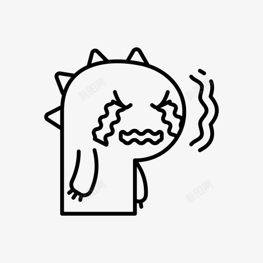 哭泣表情怪物图标svg_新图网 https://ixintu.com 哭泣 怪物 怪物表情 悲伤 眼泪 表情
