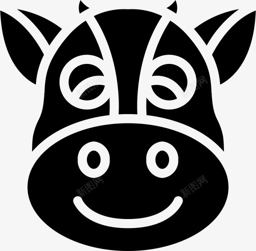 牛动物头像图标svg_新图网 https://ixintu.com 动物 动物化身固体 化身 头像 牛