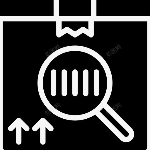 条形码箱子送货图标svg_新图网 https://ixintu.com 包裹 条形码 物流 箱子 送货