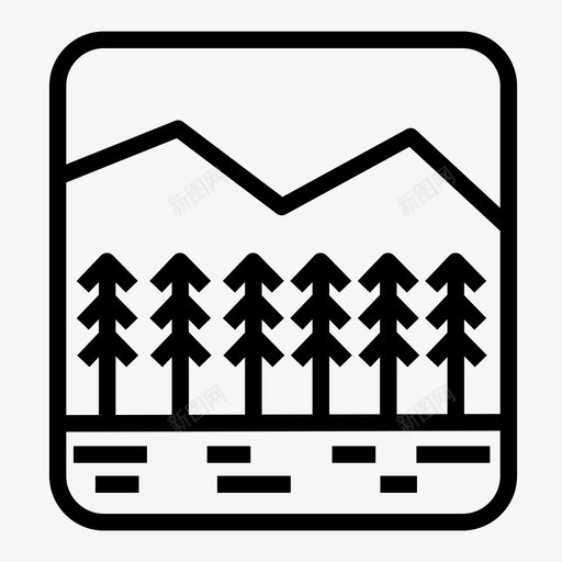 自然山河图标svg_新图网 https://ixintu.com 山 树 水 河 自然 自然图标版本2