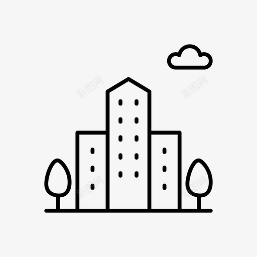 办公室大楼团队合作图标svg_新图网 https://ixintu.com 办公室 团队合作 大楼 工作