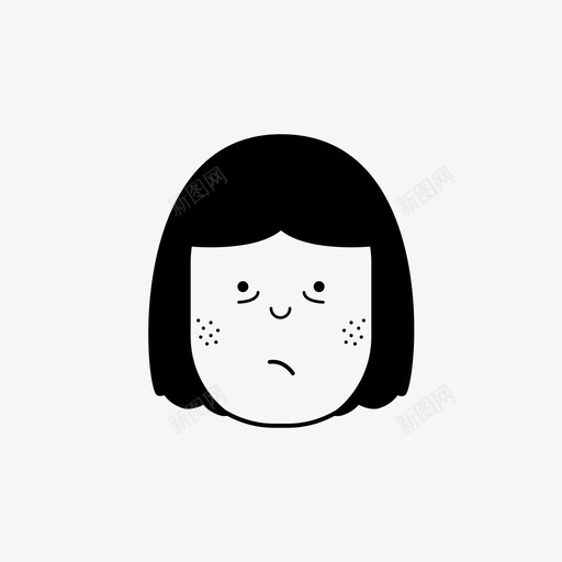 性格雀斑紧张图标svg_新图网 https://ixintu.com 不确定 女人 性格 紧张 雀斑
