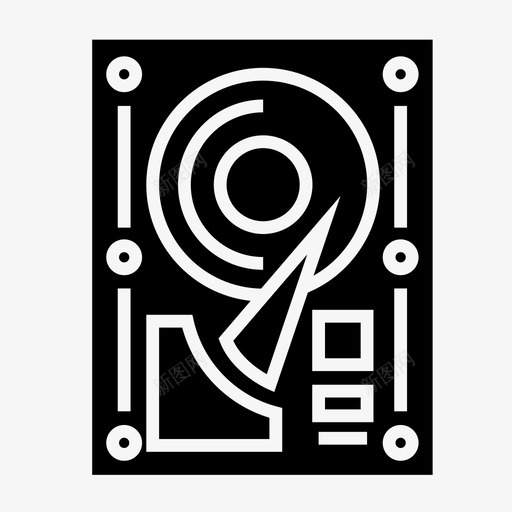 硬盘存储信息技术字形图标svg_新图网 https://ixintu.com 信息技术字形图标 存储 硬盘