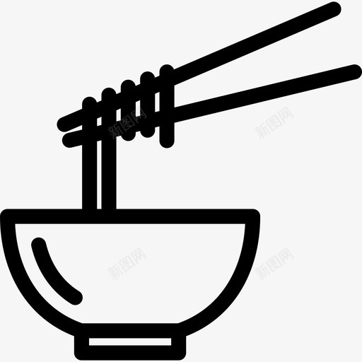 碗里的面条食物图标svg_新图网 https://ixintu.com 碗里的面条 食物
