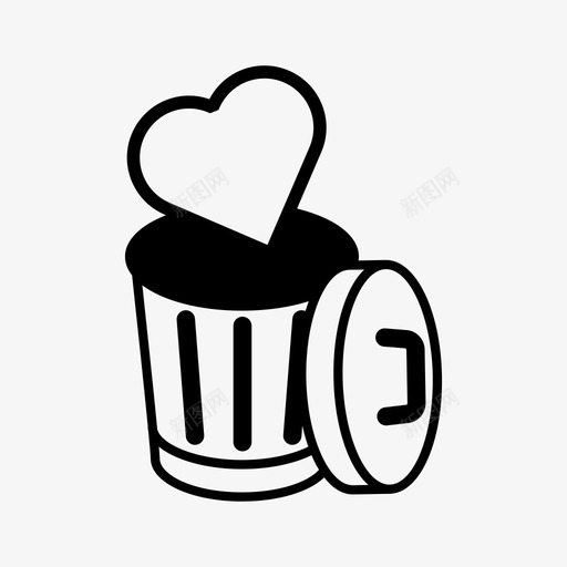 脱离分手离婚图标svg_新图网 https://ixintu.com 分手 垃圾 心 爱 离婚 脱离