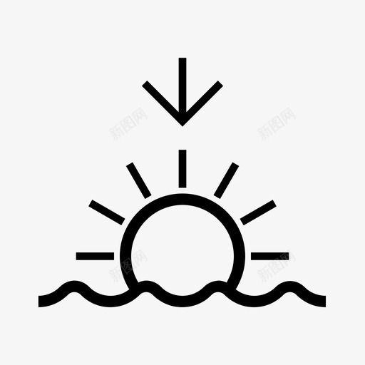 日落海岸线海洋图标svg_新图网 https://ixintu.com 天气 日落 海岸线 海洋
