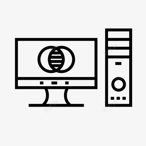 电脑电脑显示器台式电脑图标svg_新图网 https://ixintu.com 个人电脑 台式电脑 电脑 电脑显示器 项目管理线图标