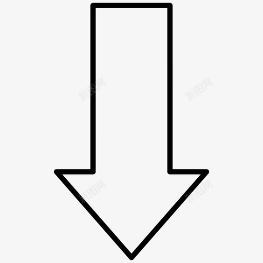 南方向箭头向下图标svg_新图网 https://ixintu.com 南方向 向下 箭头