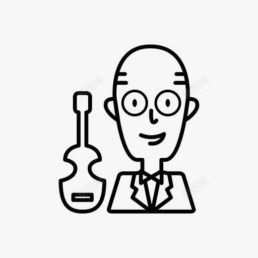 秃顶小提琴手化身男孩图标svg_新图网 https://ixintu.com 化身 化身工作 工作 男孩 秃顶小提琴手 职业