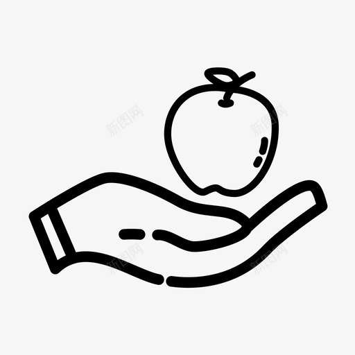 手拿苹果图标svg_新图网 https://ixintu.com 手拿苹果