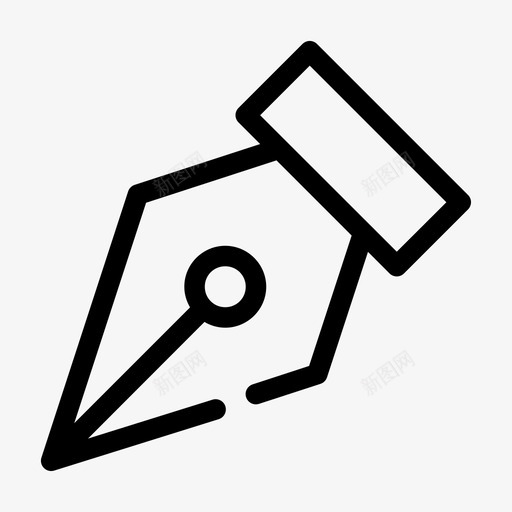 自来水笔钢笔画笔图标svg_新图网 https://ixintu.com 书写 商务3缺口介质 工具 画笔 笔尖 自来水笔 钢笔