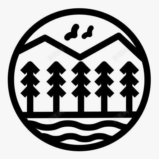 自然山脉户外图标svg_新图网 https://ixintu.com 山脉 户外 树木 河流 自然 自然图标版本2