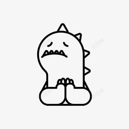 恳求表情怪物图标svg_新图网 https://ixintu.com 乞求 原谅 怪物 怪物表情 恳求 抱歉 表情 请