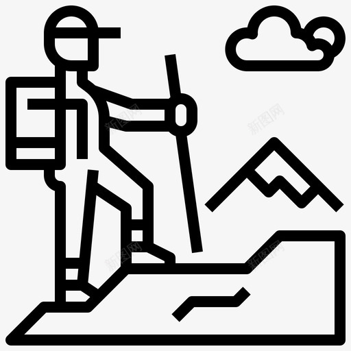 徒步旅行度假登山图标svg_新图网 https://ixintu.com 度假 徒步旅行 散步 登山 露营