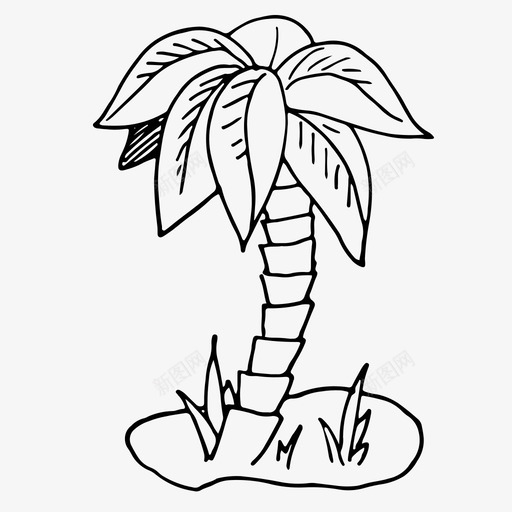 棕榈树叶棕榈树图标svg_新图网 https://ixintu.com 树叶 棕榈 棕榈树 植物 热带