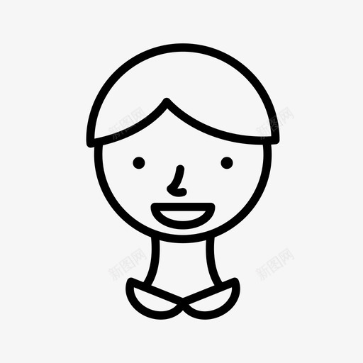 短发男孩情感图标svg_新图网 https://ixintu.com 人 女孩 快乐 情感 男孩 短发 脸