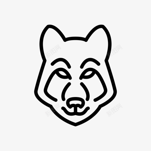 狼动物脸图标svg_新图网 https://ixintu.com 丛林 动物 动物脸图标 狼 脸 野生