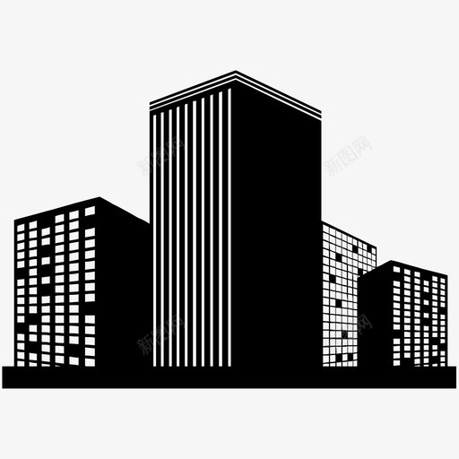 建筑物公寓城市建筑图标svg_新图网 https://ixintu.com 住宅楼 公寓 办公楼 城市建筑 建筑物