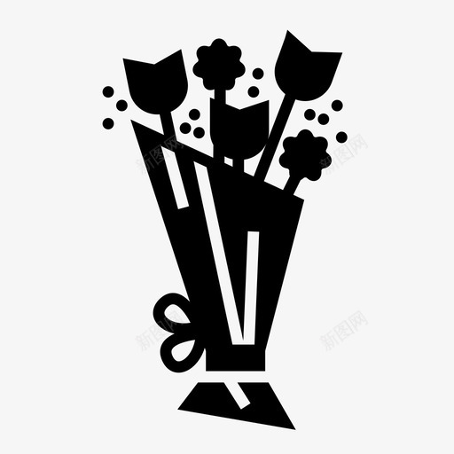 花束鲜花礼物图标svg_新图网 https://ixintu.com 婚姻 婚礼 婚礼铭文图标 礼物 花束 鲜花