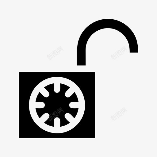 开锁挂锁保险箱图标svg_新图网 https://ixintu.com 保险箱 开锁 挂锁