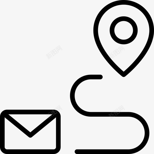 递送信封信件图标svg_新图网 https://ixintu.com 信件 信封 信息 全球物流精简 路线 递送 邮件