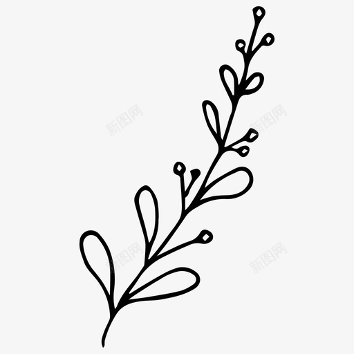 植物树枝手绘图标svg_新图网 https://ixintu.com 夏季 手绘 春季 树枝 植物 自然