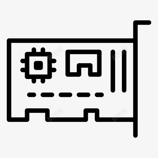 图形卡设备图标svg_新图网 https://ixintu.com 卡 图形 硬件 网络 网络线路图标 设备