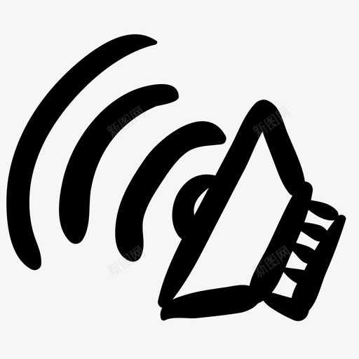 声音扬声器手绘图标svg_新图网 https://ixintu.com 声音 手绘 扬声器