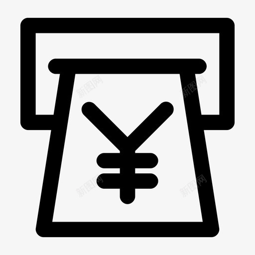 日元自动取款机现金存款图标svg_新图网 https://ixintu.com 业务1粗体 存款 日元自动取款机 现金 货币