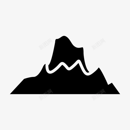 山岩石山谷图标svg_新图网 https://ixintu.com 山 山体坚固 山谷 岩石 火山
