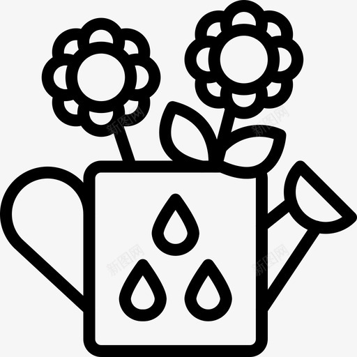 水壶花儿春天图标svg_新图网 https://ixintu.com 春天 春天的轮廓 水壶 花儿