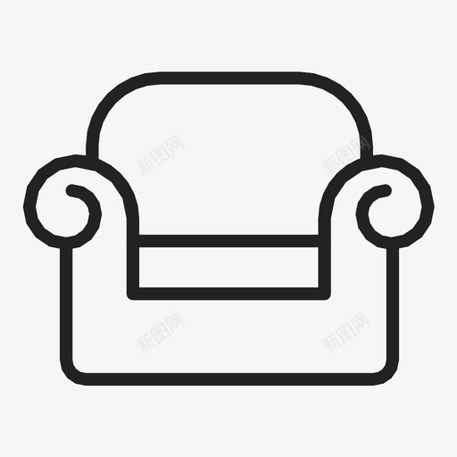 扶手椅休息椅图标svg_新图网 https://ixintu.com 休息椅 扶手椅